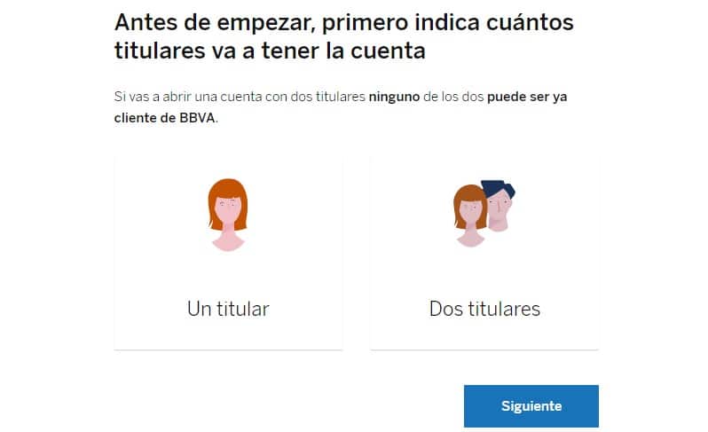 Abrir cuenta online BBVA con dos titulares