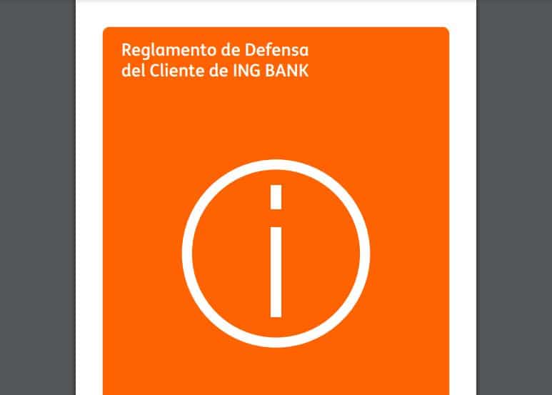 El reglamenteo de defensa del cliente lo encontrarás en la parte inferior de la página web de ING. 