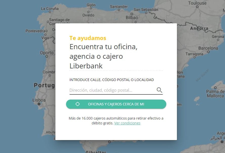 Buscador de cajeros y oficinas Liberbank